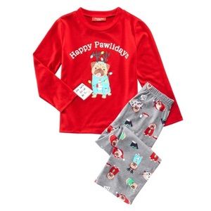 Family Matching - Kids Happy Pawlidays Pajama Set NWT!